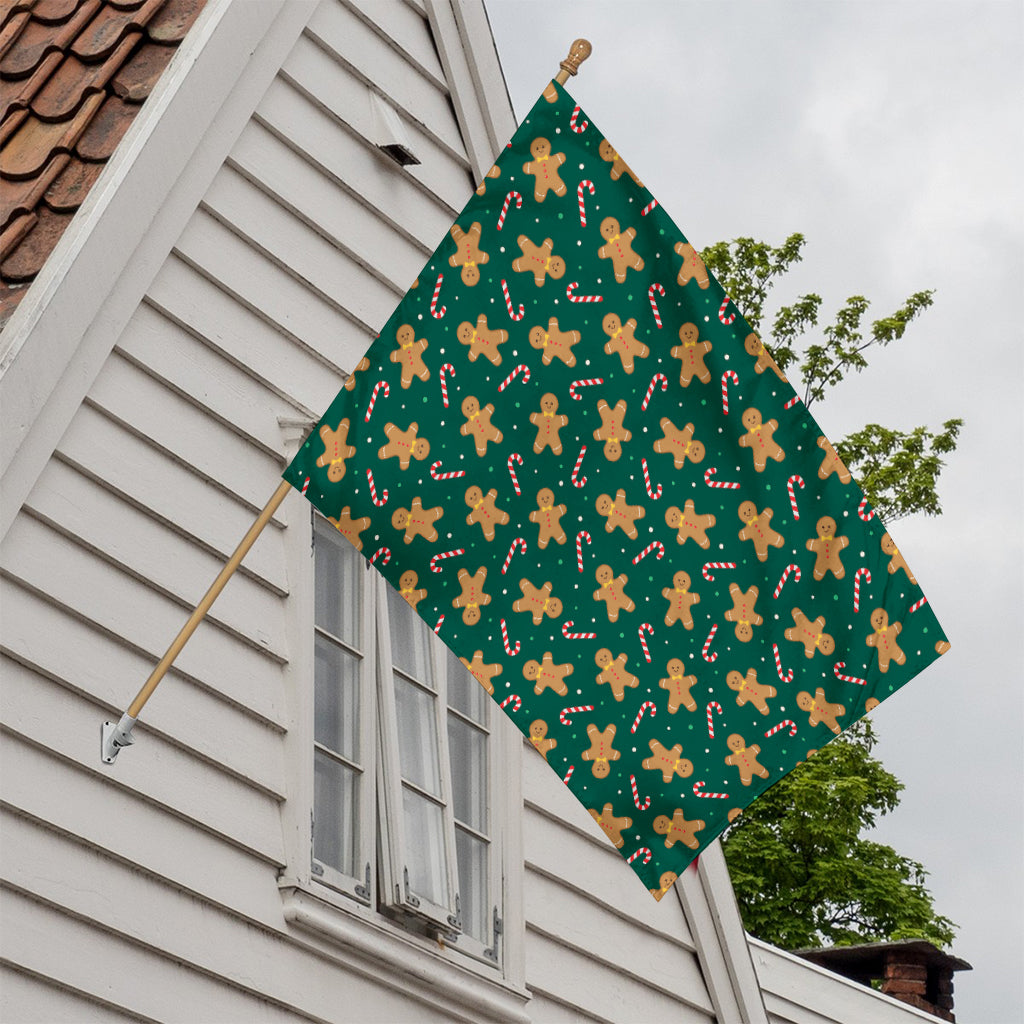 Gingerbread Man Cookies Pattern Print House Flag