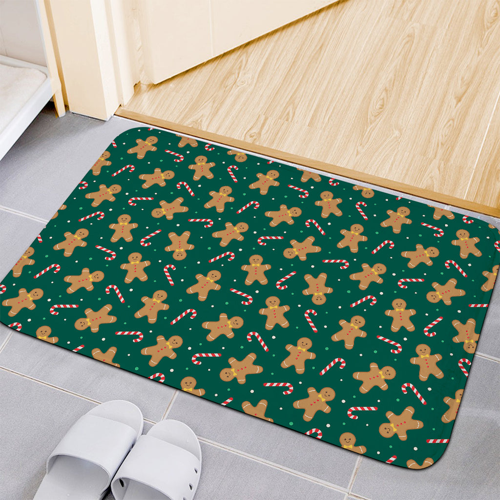 Gingerbread Man Cookies Pattern Print Indoor Door Mat