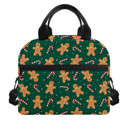Gingerbread Man Cookies Pattern Print Insulated Lunch Bag