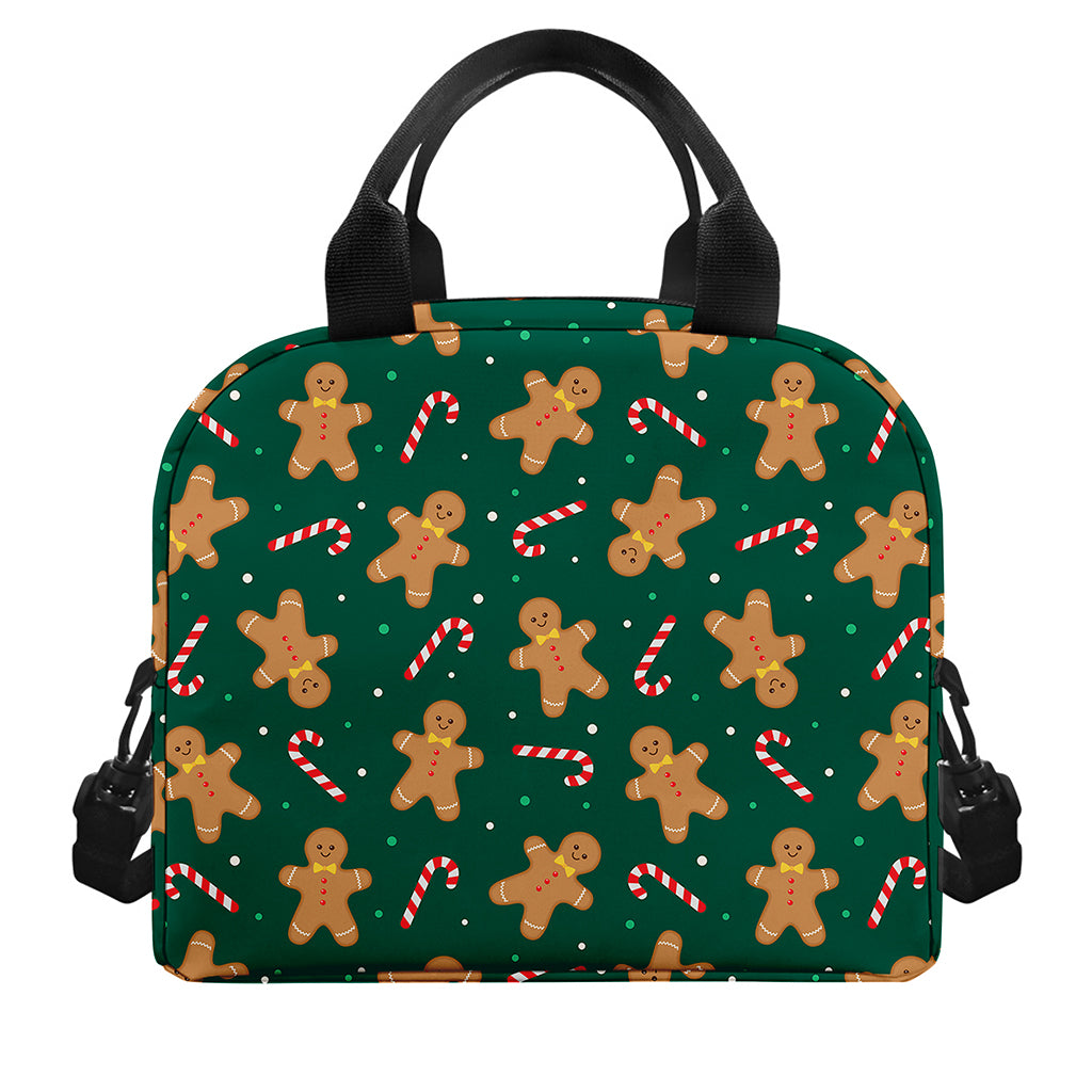 Gingerbread Man Cookies Pattern Print Insulated Lunch Bag