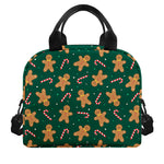 Gingerbread Man Cookies Pattern Print Insulated Lunch Bag
