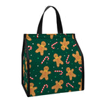 Gingerbread Man Cookies Pattern Print Insulated Lunch Tote
