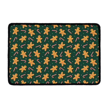 Gingerbread Man Cookies Pattern Print Kitchen Mat