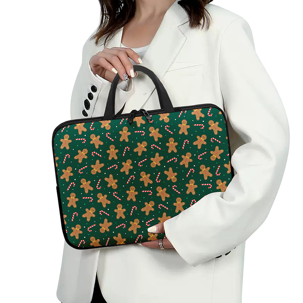 Gingerbread Man Cookies Pattern Print Laptop Sleeve With Handle