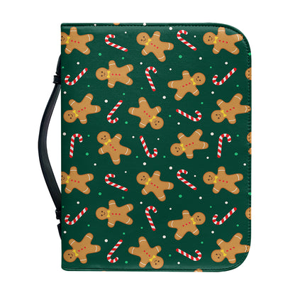 Gingerbread Man Cookies Pattern Print Leather Bible Cover