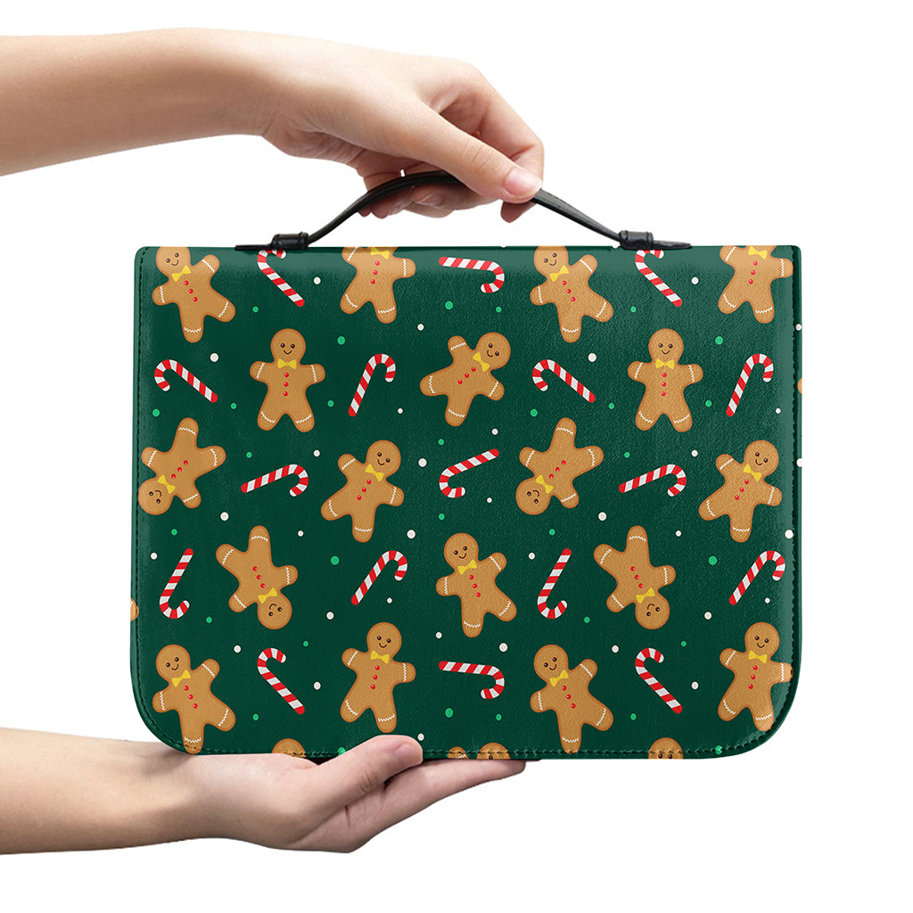 Gingerbread Man Cookies Pattern Print Leather Bible Cover