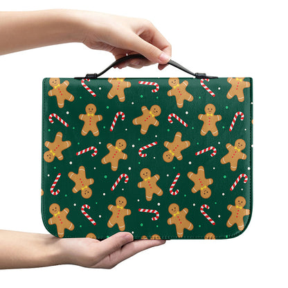 Gingerbread Man Cookies Pattern Print Leather Bible Cover