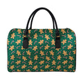 Gingerbread Man Cookies Pattern Print Leather Duffel Bag