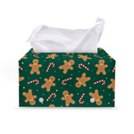 Gingerbread Man Cookies Pattern Print Leather Tissue Box Cover