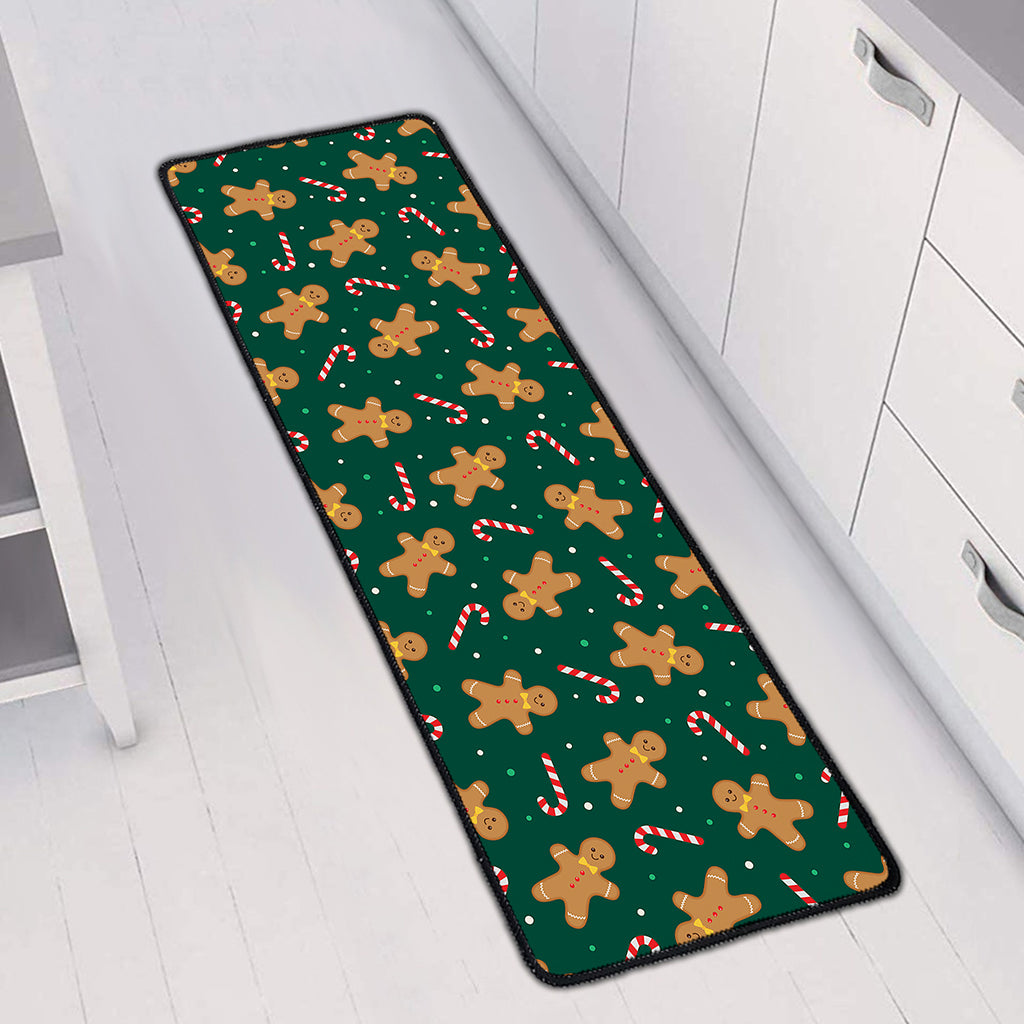 Gingerbread Man Cookies Pattern Print Long Kitchen Mat