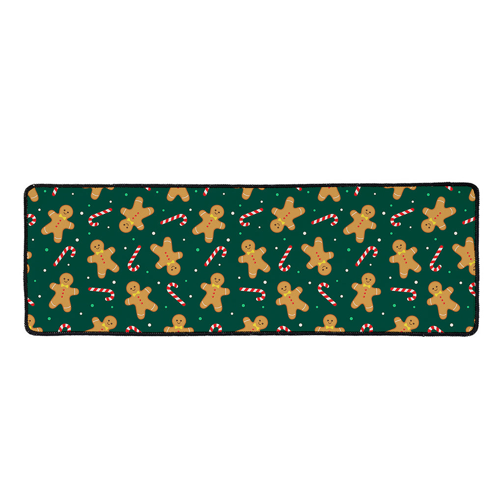Gingerbread Man Cookies Pattern Print Long Kitchen Mat