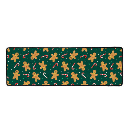 Gingerbread Man Cookies Pattern Print Long Kitchen Mat