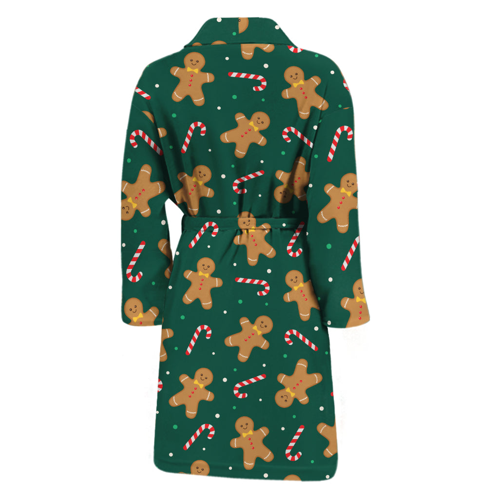 Gingerbread Man Cookies Pattern Print Men's Bathrobe