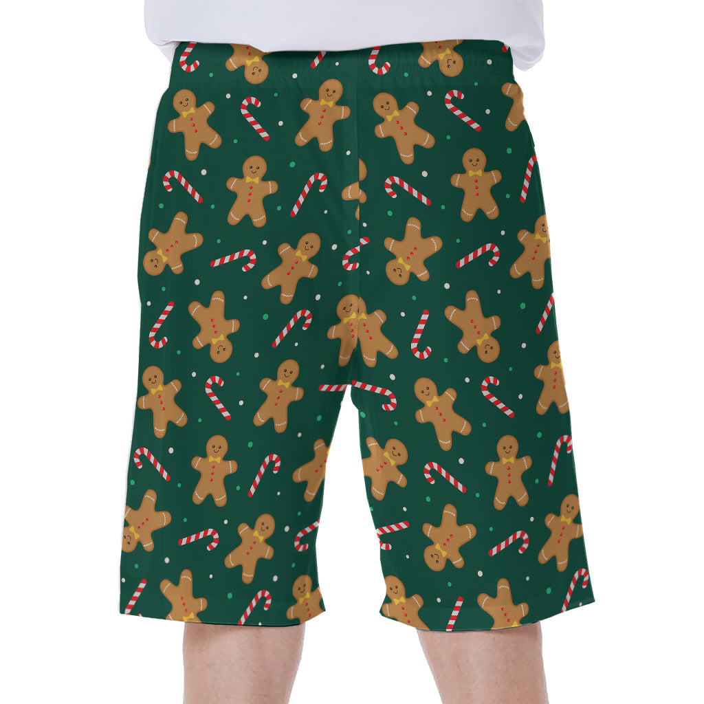 Gingerbread Man Cookies Pattern Print Men's Beach Shorts
