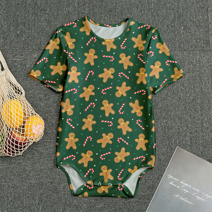 Gingerbread Man Cookies Pattern Print Men's Bodysuit