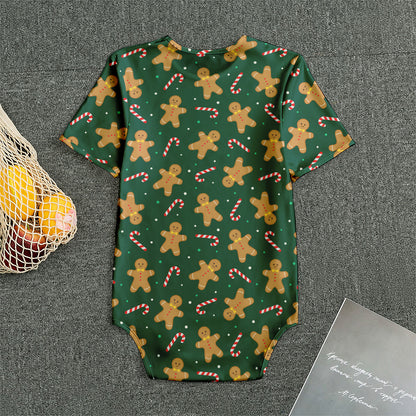 Gingerbread Man Cookies Pattern Print Men's Bodysuit