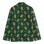 Gingerbread Man Cookies Pattern Print Men's Cotton Blazer