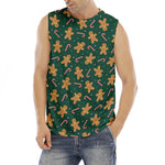 Gingerbread Man Cookies Pattern Print Men's Fitness Tank Top