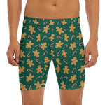 Gingerbread Man Cookies Pattern Print Men's Long Boxer Briefs