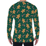 Gingerbread Man Cookies Pattern Print Men's Long Sleeve T-Shirt