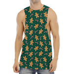 Gingerbread Man Cookies Pattern Print Men's Muscle Tank Top