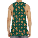 Gingerbread Man Cookies Pattern Print Men's Muscle Tank Top