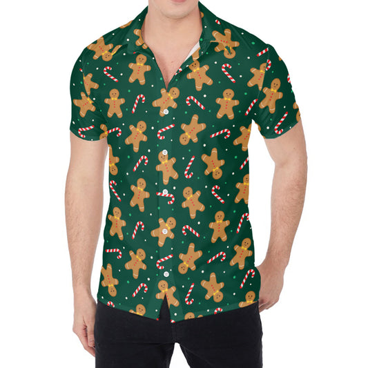 Gingerbread Man Cookies Pattern Print Men's Shirt
