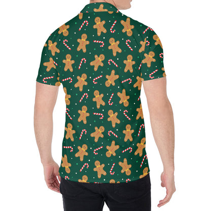 Gingerbread Man Cookies Pattern Print Men's Shirt
