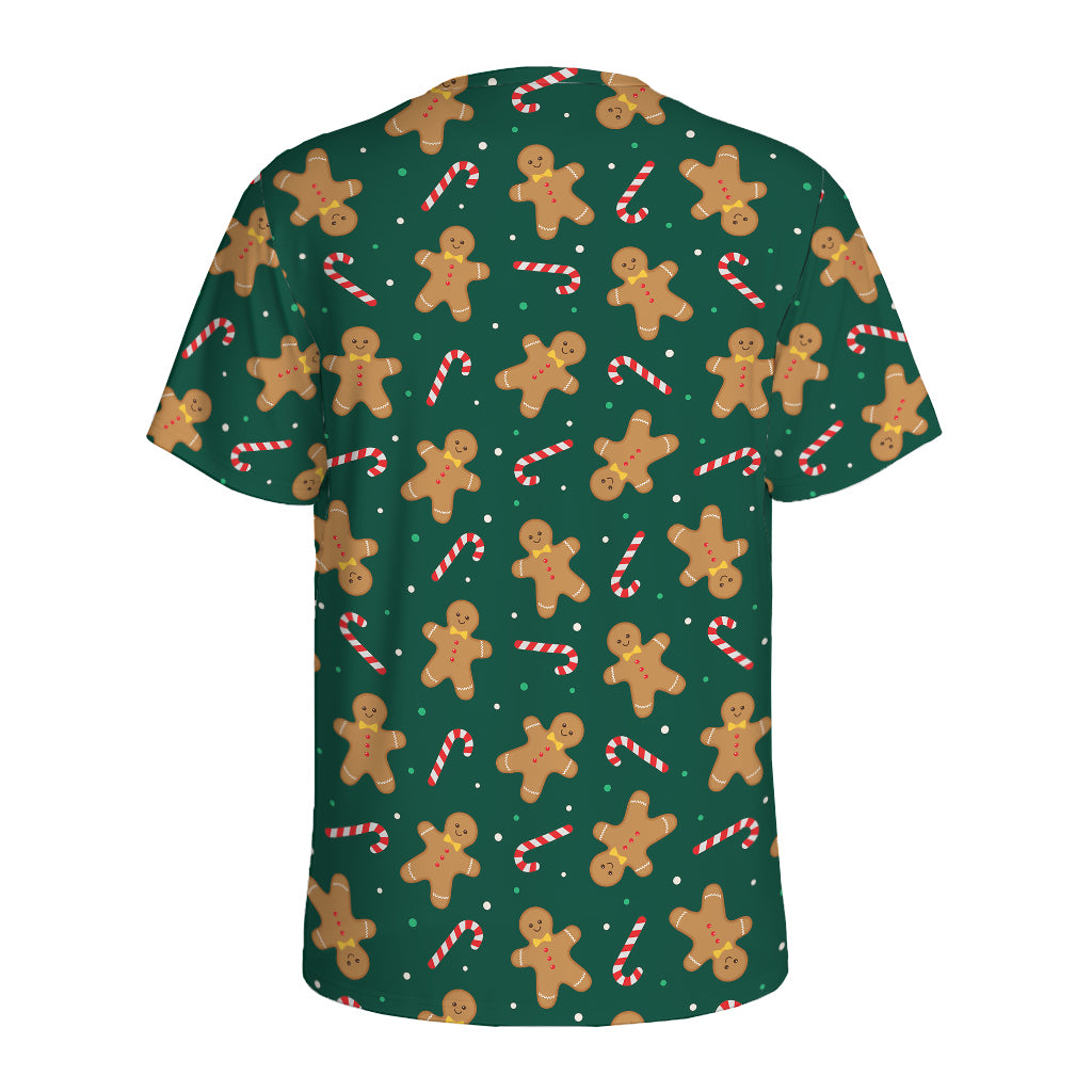 Gingerbread Man Cookies Pattern Print Men's Sports T-Shirt