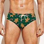 Gingerbread Man Cookies Pattern Print Men's Swim Briefs