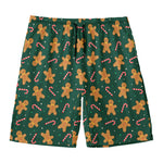Gingerbread Man Cookies Pattern Print Men's Swim Trunks