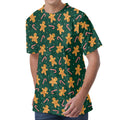 Gingerbread Man Cookies Pattern Print Men's Velvet T-Shirt