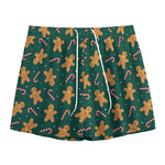 Gingerbread Man Cookies Pattern Print Mesh Shorts