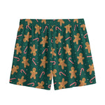 Gingerbread Man Cookies Pattern Print Mesh Shorts