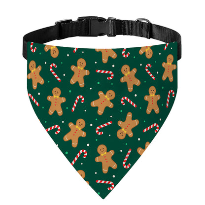 Gingerbread Man Cookies Pattern Print Over The Collar Dog Bandana