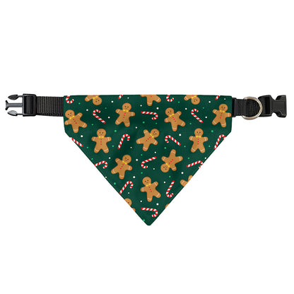 Gingerbread Man Cookies Pattern Print Over The Collar Dog Bandana