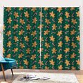 Gingerbread Man Cookies Pattern Print Pencil Pleat Curtains