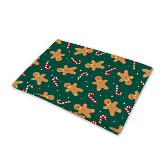 Gingerbread Man Cookies Pattern Print Pet Cooling Mat Cover