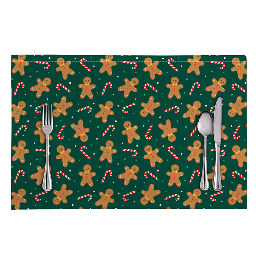 Gingerbread Man Cookies Pattern Print Placemat