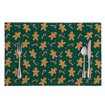 Gingerbread Man Cookies Pattern Print Placemat