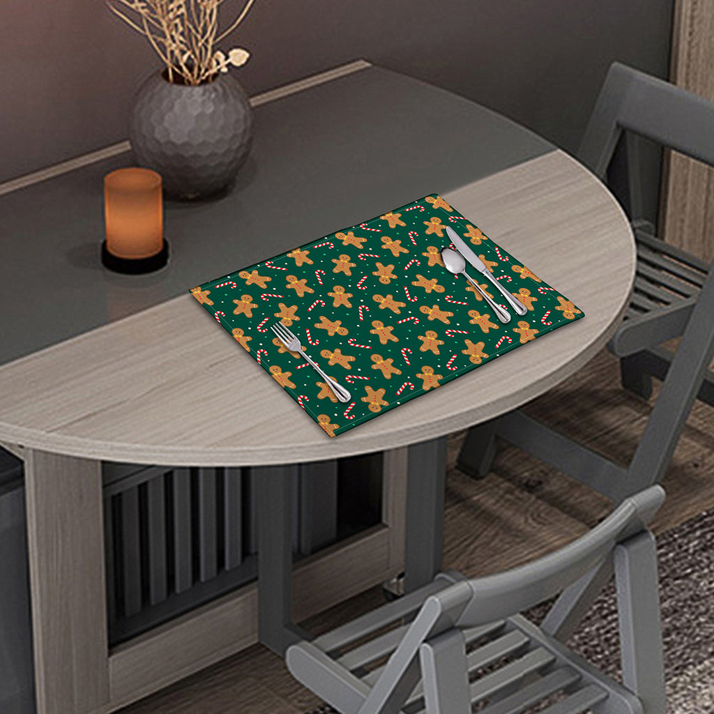 Gingerbread Man Cookies Pattern Print Placemat