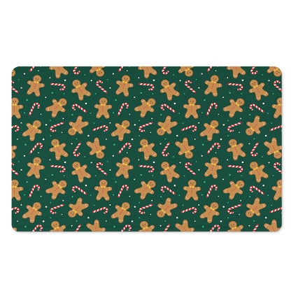 Gingerbread Man Cookies Pattern Print Polyester Doormat