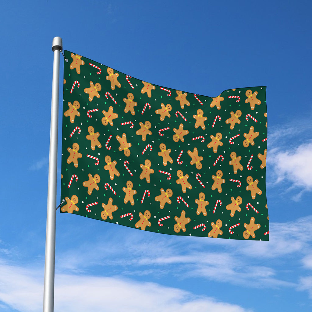 Gingerbread Man Cookies Pattern Print Polyester Flag
