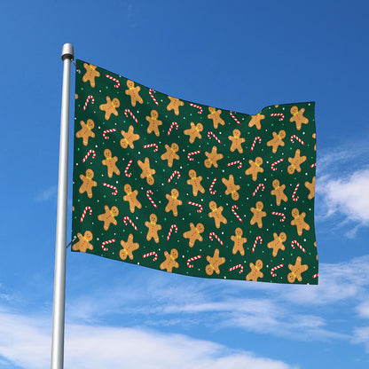 Gingerbread Man Cookies Pattern Print Polyester Flag