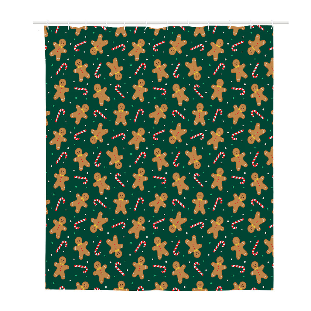 Gingerbread Man Cookies Pattern Print Polyester Shower Curtain