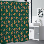 Gingerbread Man Cookies Pattern Print Premium Shower Curtain