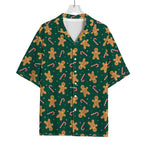 Gingerbread Man Cookies Pattern Print Rayon Hawaiian Shirt