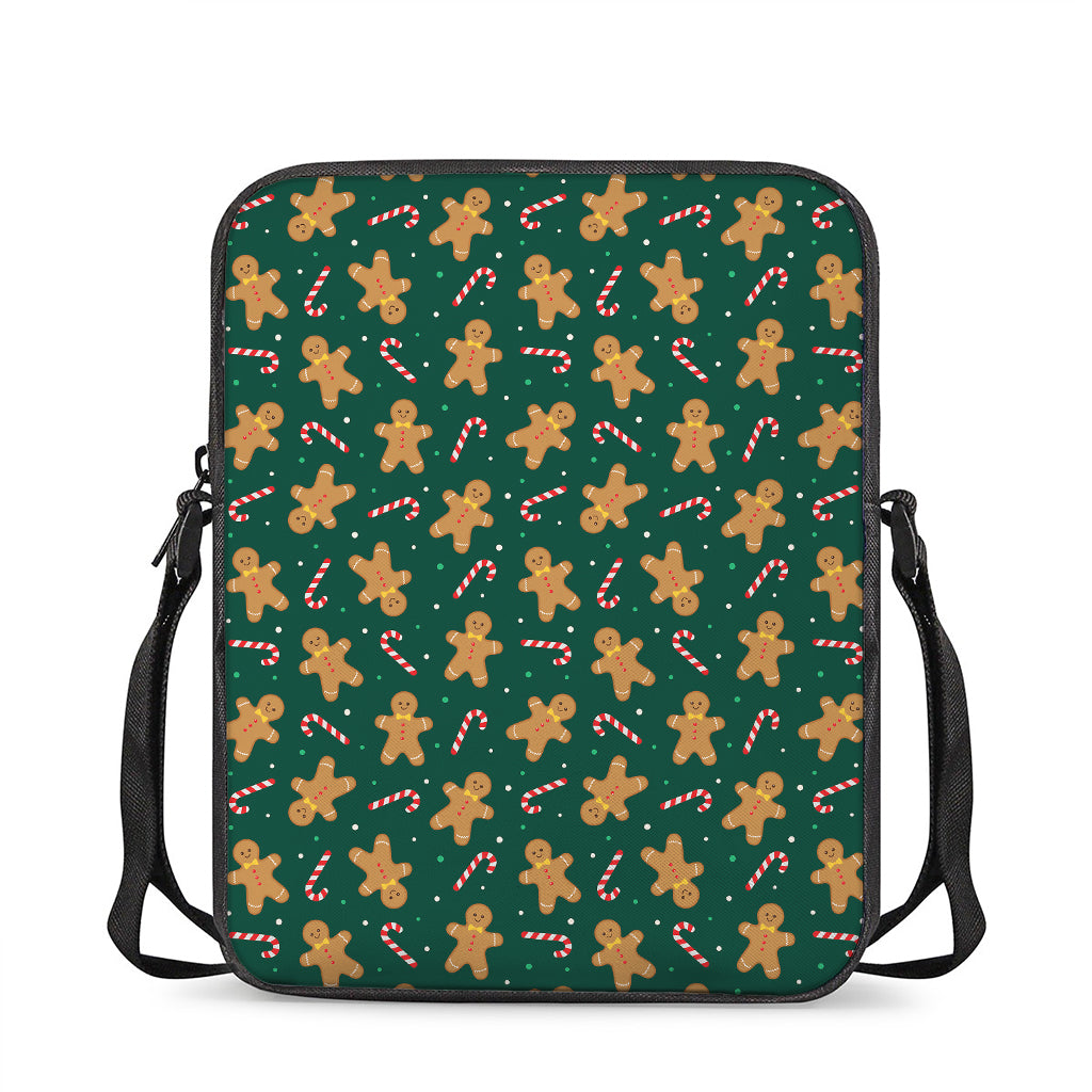Gingerbread Man Cookies Pattern Print Rectangular Crossbody Bag