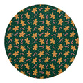 Gingerbread Man Cookies Pattern Print Round Blanket