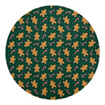 Gingerbread Man Cookies Pattern Print Round Blanket
